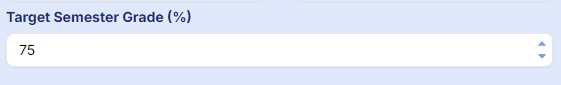 Enter your targeted semester grade.
