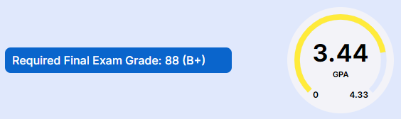 View the "Required Final Exam Grade"
